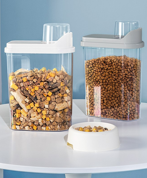 Прозрачный контейнер для корма для кошек большой емкости для хранения